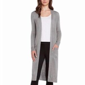 Matty M Gray Lightweight Duster Cardigan NWT Sz Large